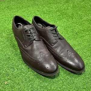 Chocolate Brown‎ Oxford Wing Tip Dress Shoes SZ 10 Ashton Grey Casual Preppy EUC